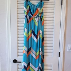 Trixxi- Long Teal/Blue/Orange/Green/White/Beige Sleeveless Maxi Dress
